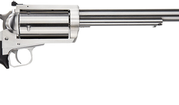 Magnum Research BFR4570 BFR Long Cylinder Large Frame 45-70 Gov 5 Shot, 10" Brushed Stainless Steel Barrel, Cylinder & Frame, Black Rubber Grip, Exposed Hammer