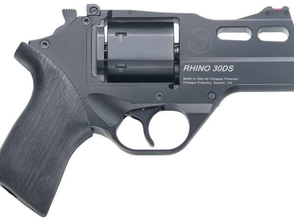 Chiappa Firearms 340289 Rhino 30DS  Small Frame 357 Mag 6 Shot, 3" Black Anodized Steel Vent Rib Barrel, Blued Steel Cylinder, Black Anodized Aluminum Frame, Black Rubber Grip, Concealed Hammer