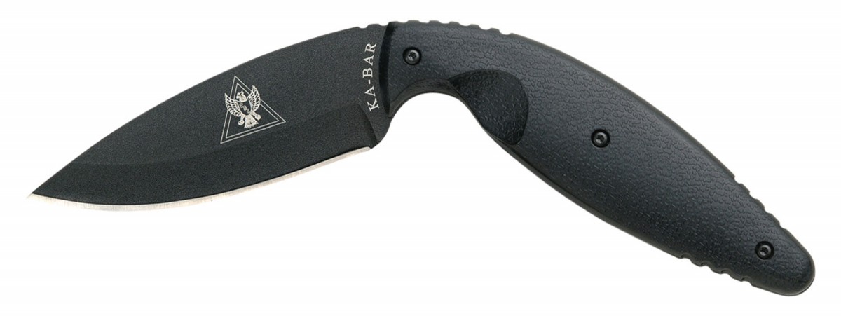 Ka-Bar 1482 TDI Law Enforcement Large 3.69" Fixed Drop Point Plain Black AUS-8A SS Blade, Black Zytel Handle, Includes Belt Clip/Sheath 1 617717214820