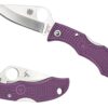 Spyderco LPRP3 Ladybug 3 Salt 1.94" Folding Plain Stonewashed H2 Steel Blade/Purple Bi-Directional Texturing FRN Handle 2 716104004492