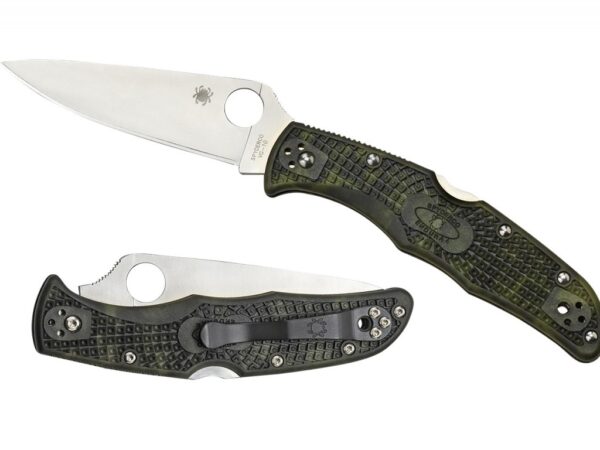 Spyderco C10ZFPGR Endura 4 Lightweight 3.80" Folding Plain Satin VG-10 SS Blade/Zome Green Bi-Directional Texturing FRN Handle Includes Pocket Clip