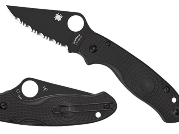 Spyderco C223PBBK Para 3 Lightweight 2.92" Folding Plain Black DLC CTS BD1N SS Blade/Black Textured FRN Handle Includes Pocket Clip