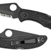 Spyderco C11PSBBK Delica 4 Lightweight 2.88" Folding Part Serrated Black TiCN VG-10 SS Blade/Black Textured FRN Handle Includes Pocket Clip 2 716104400218