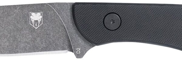 CobraTec Knives SD2DNSBLKGEN2 Skinner Gen II 3.50" Folding Plain Stonewashed D2 Steel Blade, 4.31" Black w/Finger Ring G10 Scales Handle