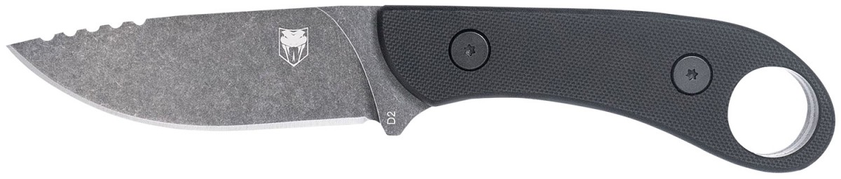 CobraTec Knives SD2DNSBLKGEN2 Skinner Gen II 3.50" Folding Plain Stonewashed D2 Steel Blade, 4.31" Black w/Finger Ring G10 Scales Handle 1 753389272963