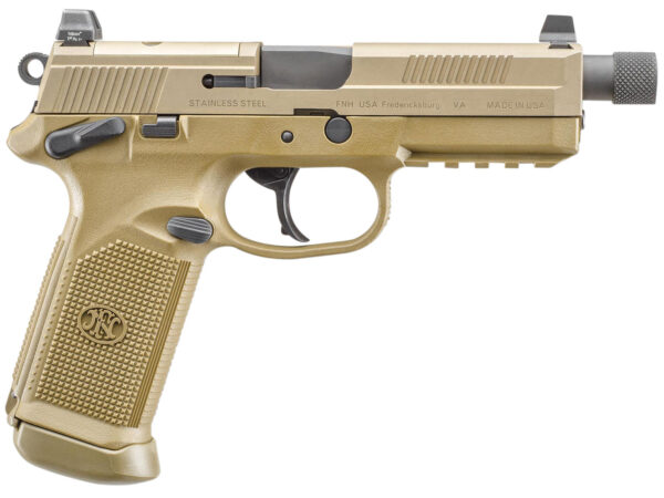 FN 66968 FNX Tactical 45 ACP  5.30" Threaded Barrel 15+1 ,  Flat Dark Earth , Manual Safety , Night Sights