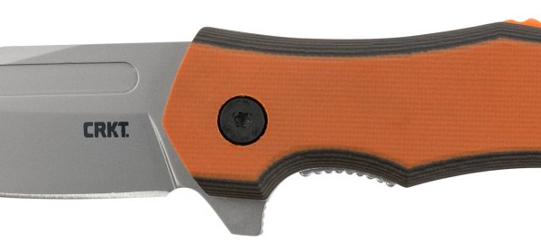 CRKT 2372 Fawkes 2.74" Folding Clip Point Plain Bead Blasted 4116 Stainless Steel Blade/ Black/Orange G10 Handle Includes Pocket Clip