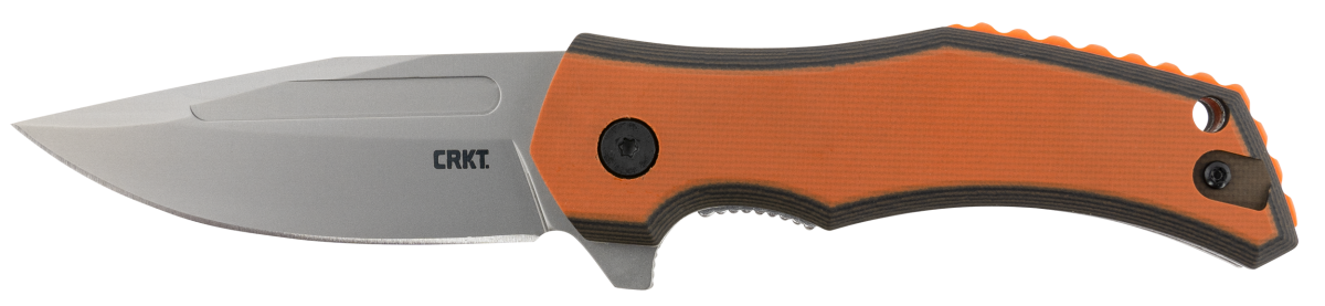 CRKT 2372 Fawkes 2.74" Folding Clip Point Plain Bead Blasted 4116 Stainless Steel Blade/ Black/Orange G10 Handle Includes Pocket Clip 1 794023237207