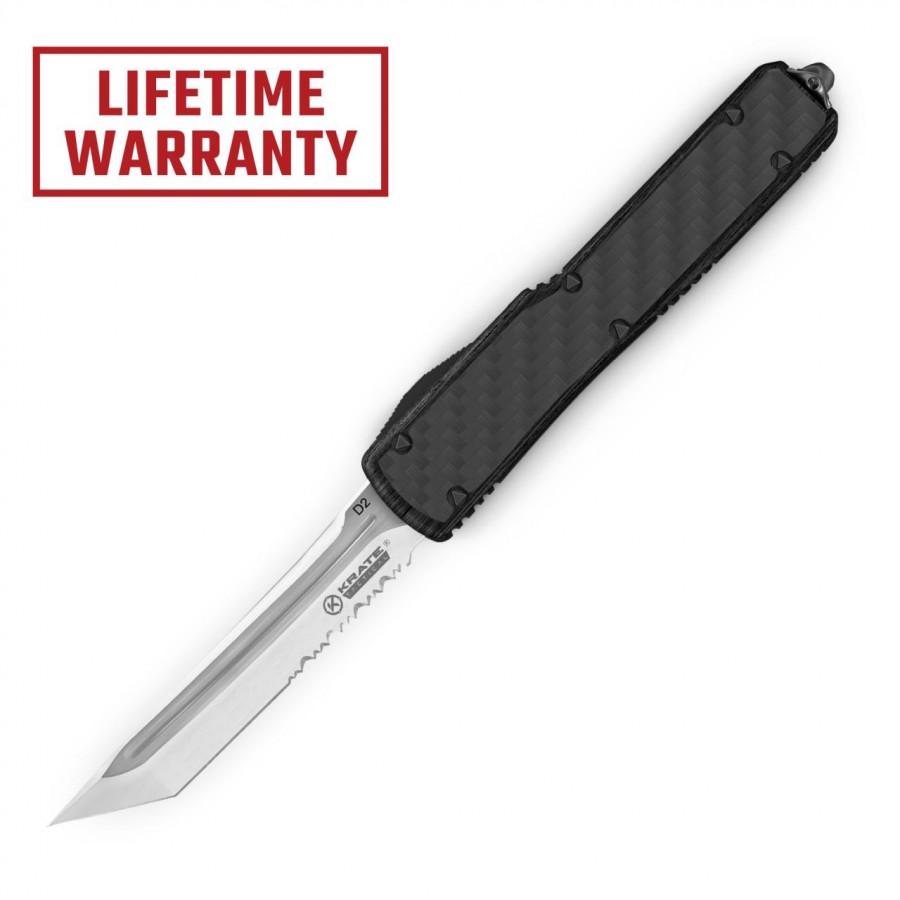 KRATE TACTICAL OTF KNIFE - KARMA - BLACK CARBON FIBER 1 810118172045