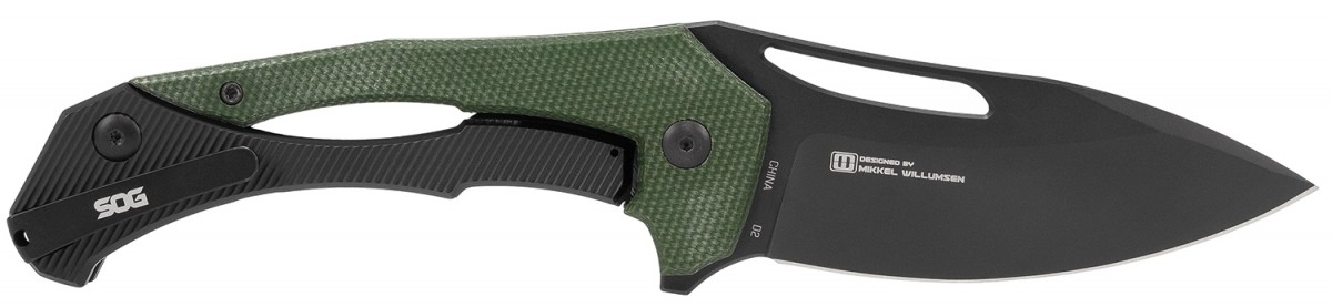 S.O.G SOG14240257 Bulwark FLK EDC 3.50" Folding Drop Point Plain Black PVD Cryo D2 Steel Blade, Olive Drab Textured Linen Micarta Handle, Presentation Box 1 813628069591
