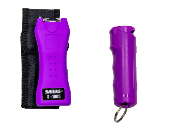 SABRE S-1005 STUN GUN w/ PEPPER SPRAY - PURPLE