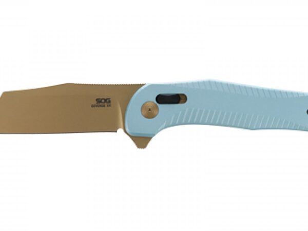 SOG Knives & Tools, Diverge XR, Folding Knife, 3" Sheepsfoot Straight Edge, Aluminum Handle, Blue, PVD Finish, D2 Construction