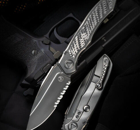 MICROTECH ANAX S/E - DLC TITANIUM CARBON - PARTIAL SERRATED