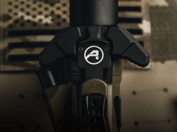 Aero Precision, BREACH, AR-15 Charging Handle, Ambidextrous, Large Lever, Gas Deflection Shelf, Anodized Finish, Black and Tan
