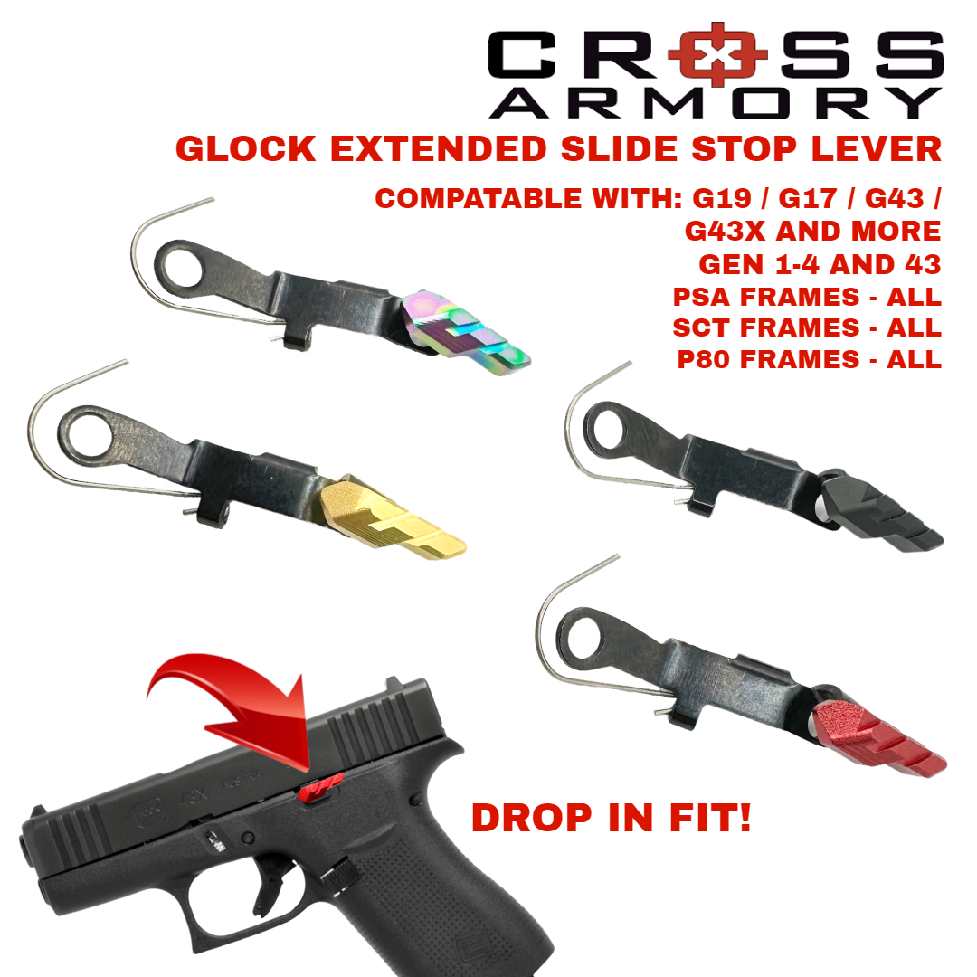 GLCOK EXTENDED SLIDE STOP RELEASE LEVER HERO CROSS ARMORY