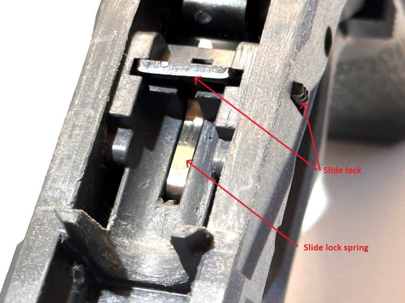 GLOCK 19 GEN 3 SLIDE LOCK SPRING INSTALLED GMW 800 600