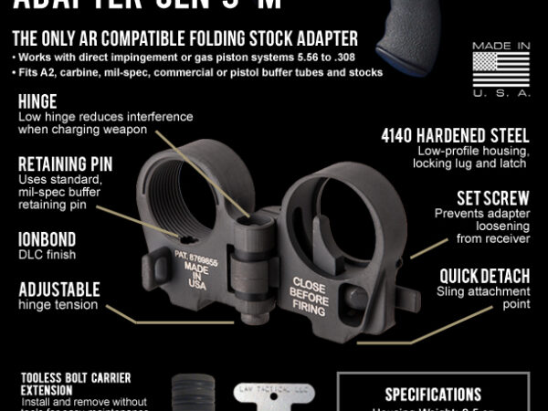 LAW TACTICAL AR FOLDING STOCK ADAPTER - GEN3-M