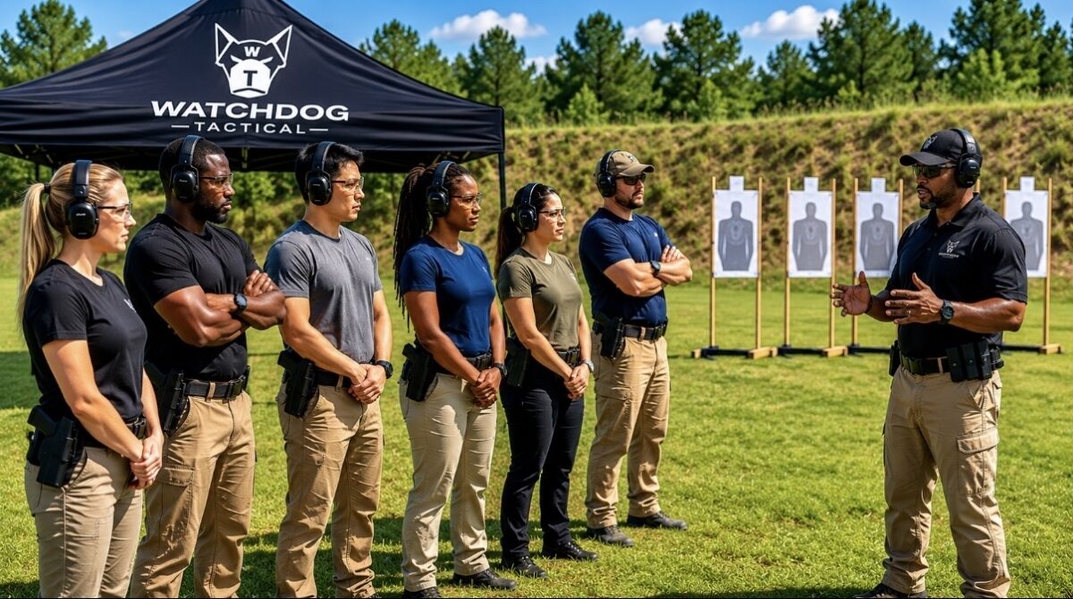 Watchdog Tactical group firearms training class on the range in Rock Hill, SC
