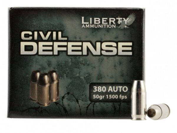 Liberty Ammunition LACD380023 Civil Defense 380ACP 50gr Lead Free Fragmenting Hollow Point 20 Per Box