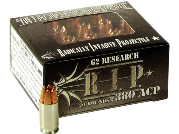 G2 Research G00001 R.I.P 380ACP 62gr Fracturing Hollow Point 20 Per Box