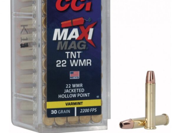CCI 0063 Maxi-Mag TNT 22WMR 30gr TNT Jacketed Hollow Point 50 Per Box
