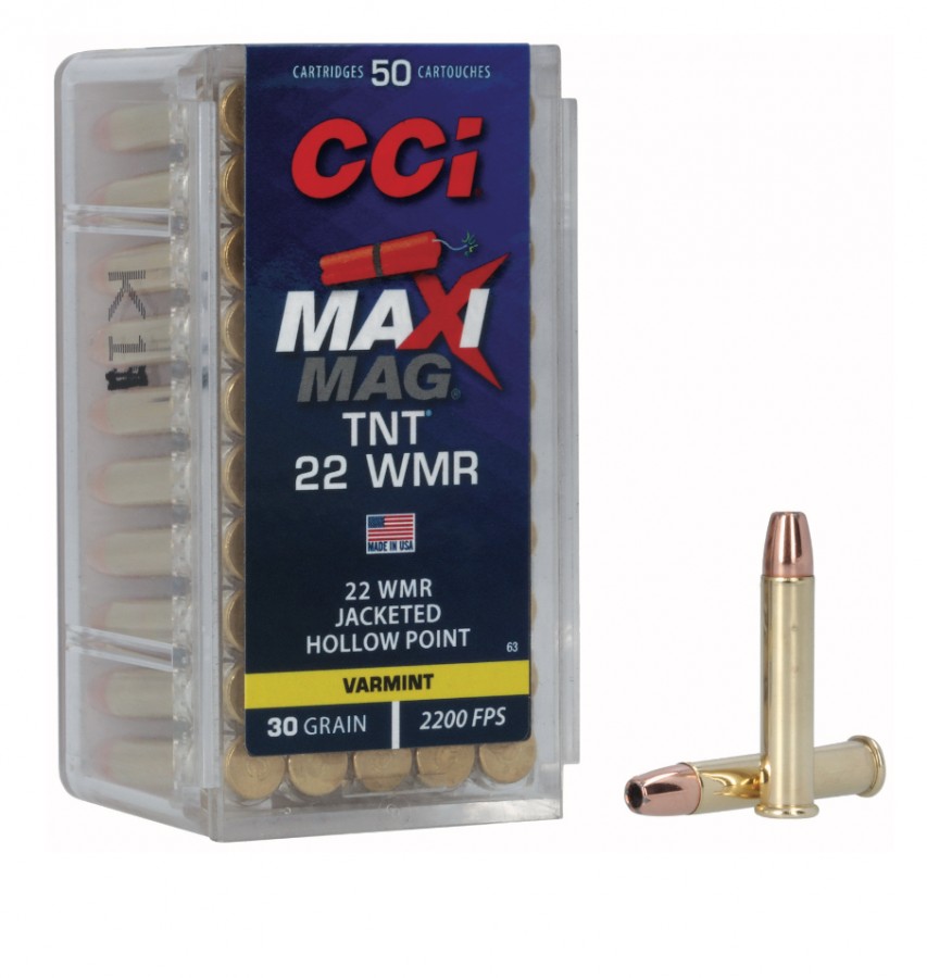CCI 0063 Maxi-Mag TNT 22WMR 30gr TNT Jacketed Hollow Point 50 Per Box 1 img 0777