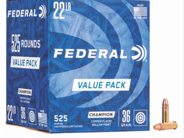 Federal 745 Champion Training Value Pack 22LR 36gr Copper Plated Hollow Point 525 Per Box