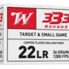Winchester Ammo 22LR333HP USA 22LR 36gr Copper Plated Hollow Point 333 Per Box 2 img 0785