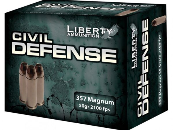 Liberty Ammunition LACD357030 Civil Defense 357Mag 50gr Lead Free Fragmenting Hollow Point 20 Per Box
