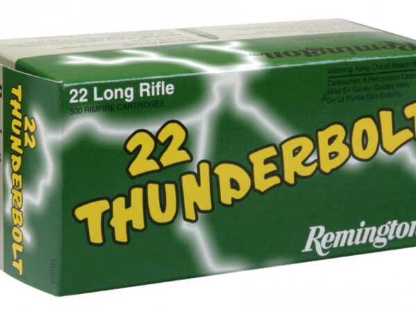 Remington Ammunition 21238 Thunderbolt Rimfire 22LR 40gr Round Nose 50 Per Box