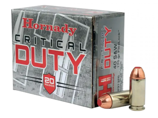 Hornady 91376 Critical Duty 40S&W 175gr Hornady FlexLock 20 Per Box