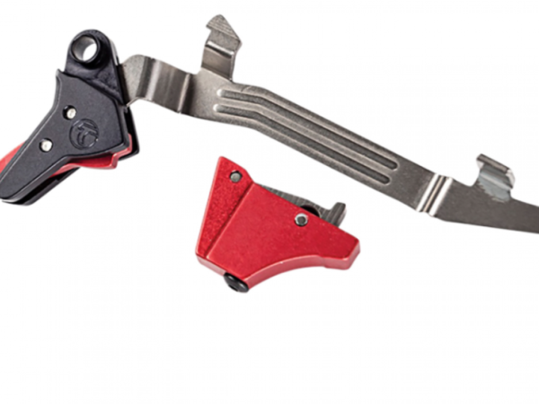 Timney Triggers ALPHAGLOCK34LRGRED Alpha Competition 45 ACP/10mm Auto, Red Straight Trigger, Compatible w/Glock Gen3-4
