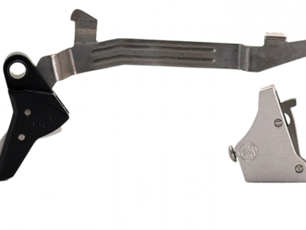 Timney Triggers ALPHAGLOCK34LRGSILVR Alpha Competition 45 ACP/10mm Auto, Silver Straight Trigger, Compatible w/Glock Gen3-4