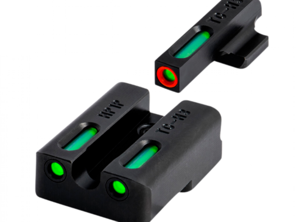 TruGlo TG13KS1PC TFX Pro Black | Green Tritium & Fiber Optic Orange Outline Front Sight Green Tritium & Fiber Optic Rear Sight