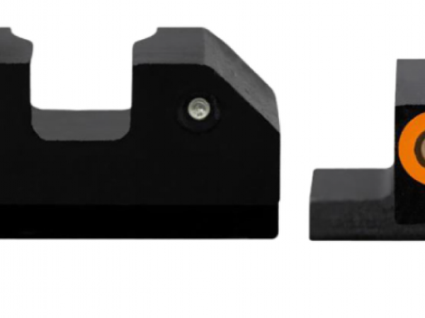 XS Sights CKR002P6N R3D Night Sights- Canik Black | Green Tritium Orange Outline Front Sight Green Tritium Rear Sight
