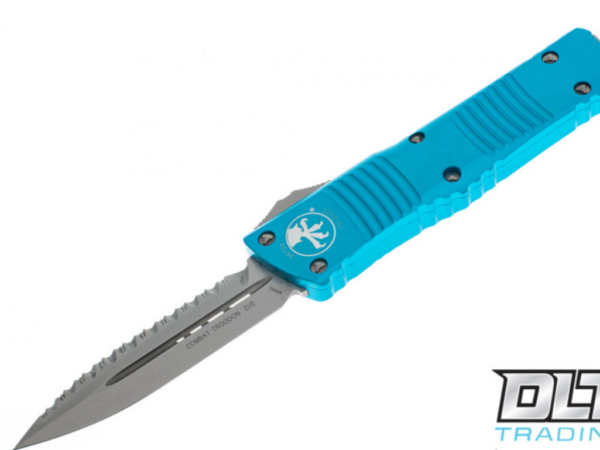 MICROTECH TROODON D/E - TURQUOISE STONEWASH - SERRATED