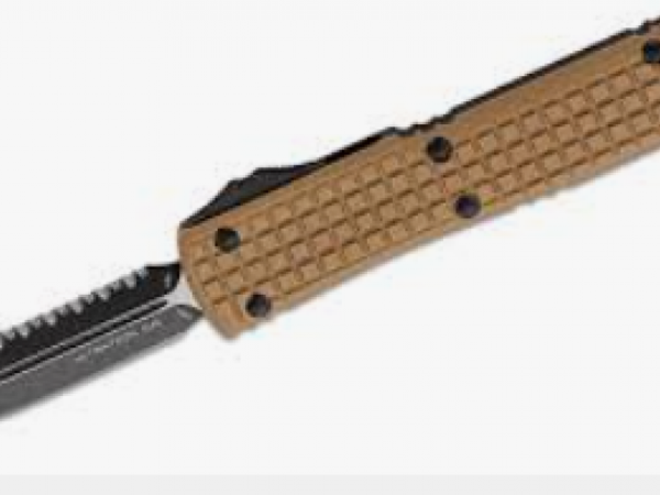 MICROTECH ULTRATECH D/E - TAN FRAG SIG SERIES - FULL SERRATED