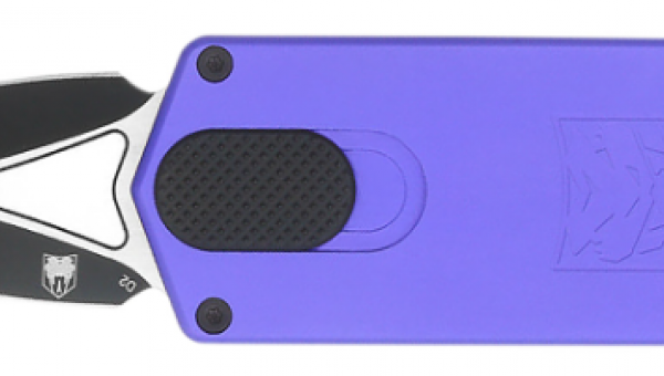 CobraTec Knives CTASPPUR ASP 1.94" OTF Dagger Plain D2 Steel Blade, 3.31" Purple Aluminum Handle