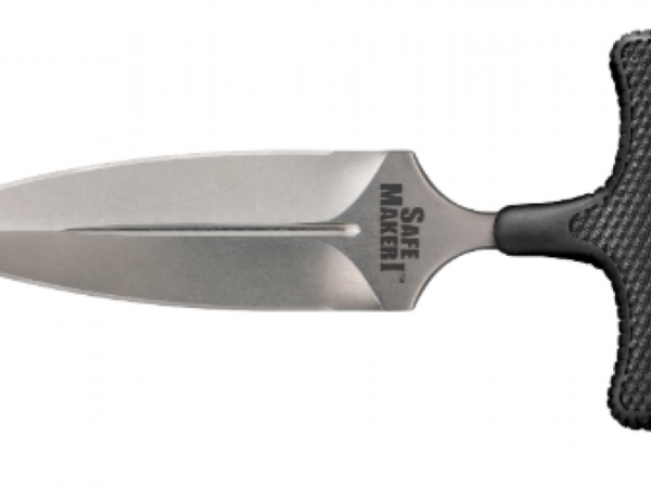 Cold Steel CS12DBST Safe Maker I 4.50" Fixed Spear Point Plain Stone Washed AUS-8A SS Blade/ Black Kray-Ex Handle Includes Sheath