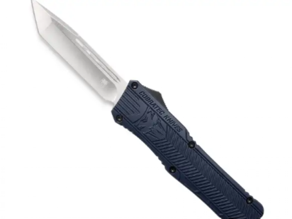 CobraTec Knives LBCTK1LTNS CTK-1 Large 3.25" OTF Tanto Plain D2 Steel Blade/Black Aluminum Handle Features Glass Breaker Includes Pocket Clip