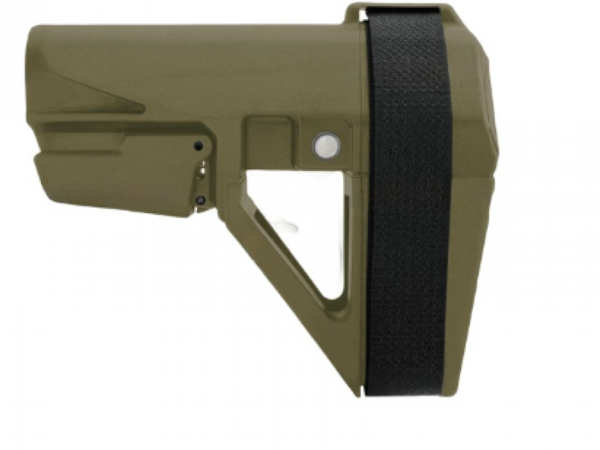 SB Tactical SBA5X07SB SBA5 Stabilizing Brace Ranger Green Polymer Adj 5 Position, 10.25" OAL Includes Sling Strap