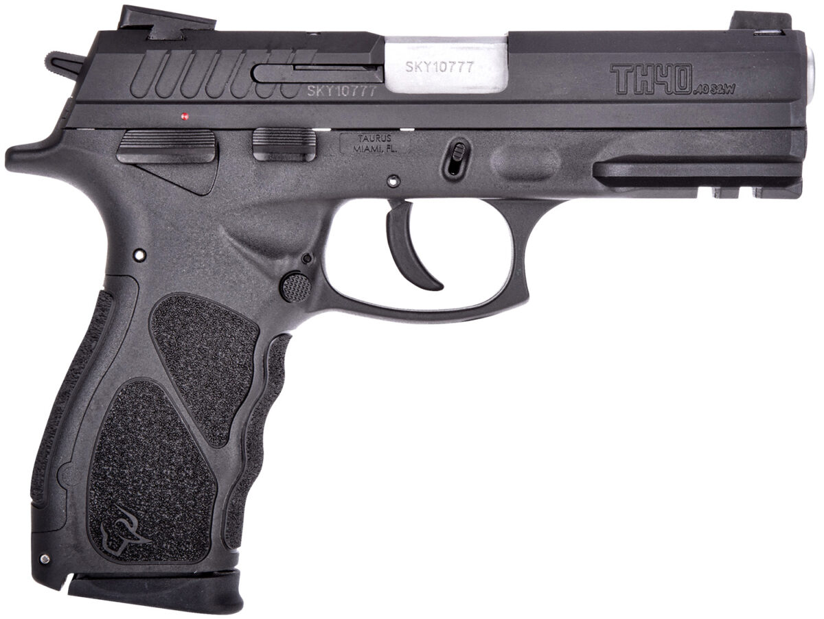 Taurus 1TH40041 TH Full Size 40 S&W 15+1 4.27" Matte Stainless Steel Barrel, Matte Black Serrated Slide, Black Polymer Frame w/Picatinny Rail, Black Finger Grooved Polymer Grip Right Hand 1 100187