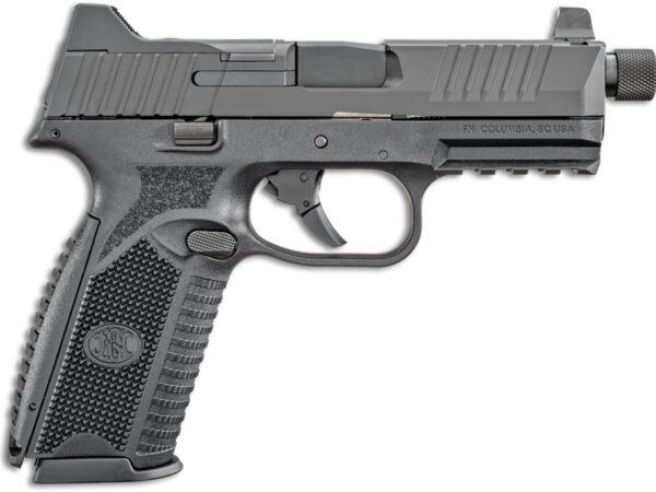 FN 66100527 509T  9mm Luger 10+1, 4.50" Black Steel Threaded Barrel, Matte Black Optic Ready/Serrated Stainless Steel Slide, Matte Black Polymer Frame w/Picatinny Rail