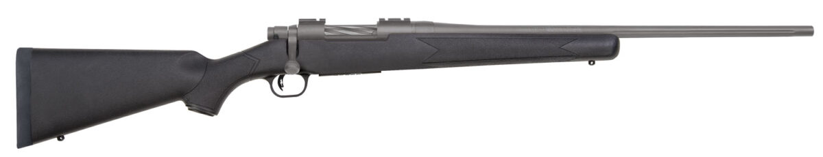 Mossberg 28069 Patriot Full Size 25-06 Rem 5+1 22" Stainless Cerakote Fluted Barrel, Drilled & Tapped Cerakote Stainless Steel Receiver, Black Fixed Synthetic Stock, Right Hand 1 109229