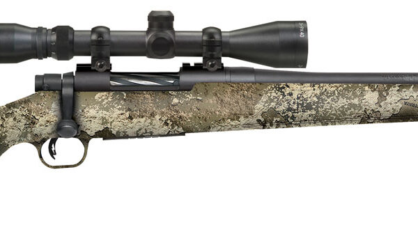 Mossberg 28050 Patriot Super Bantam 6.5 Creedmoor Caliber with 5+1 Capacity, 20" Fluted Barrel, Blued Metal Finish & TrueTimber Strata Synthetic Stock Stock Right Hand (Youth) Includes 3-9x40mm Scope