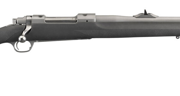 Ruger 57100 Hawkeye Alaskan Full Size 375 Ruger 3+1 20" Matte Stainless Steel Threaded Barrel, Integral Scope Mounts Stainless Steel Receiver, Black Hogue OverMolded Synthetic Stock