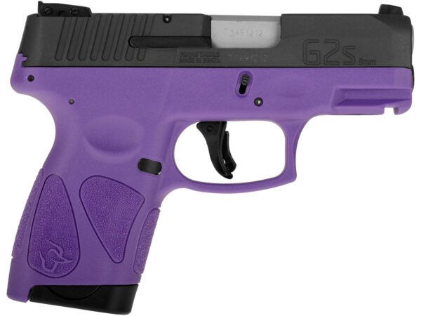 Taurus 1-G2S931DP G2S  Compact Frame 9mm Luger 7+1 3.26" Matte Stainless Steel Barrel, Matte Black Serrated Alloy Steel Slide, Dark Purple Polymer Frame w/Picatinny Rail & Polymer Grip, Right Hand