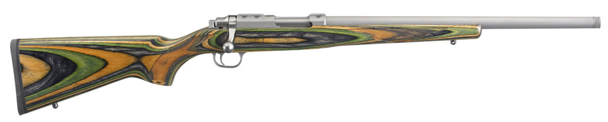 Ruger 7226 77/22 22 Hornet 6+1 18.50" Threaded Barrel, Matte Stainless Steel, Integral Scope Mount On A Solid Steel Receiver, Green Mountain Laminate Stock 1 117765