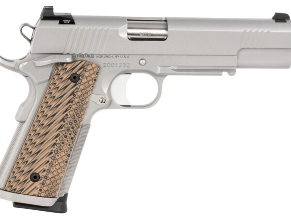Dan Wesson 01807 Specialist  9mm Luger 10+1 5" Stainless Steel Barrel, Bead Blasted Serrated Stainless Steel Slide & Frame w/Beavertail & Picatinny Rail, Black/Brown G10 Grip, Ambidextrous