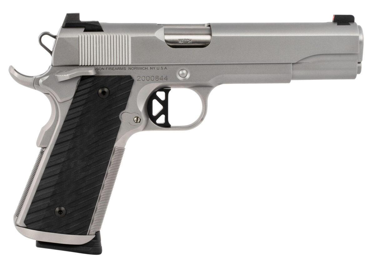 Dan Wesson 01824 Valor 45 ACP 8+1 5" Stainless Steel Barrel, Bead Blasted Serrated Stainless Steel Slide & Frame w/Beavertail & Picatinny Rail, Black G10 Grip, Ambidextrous 1 119305